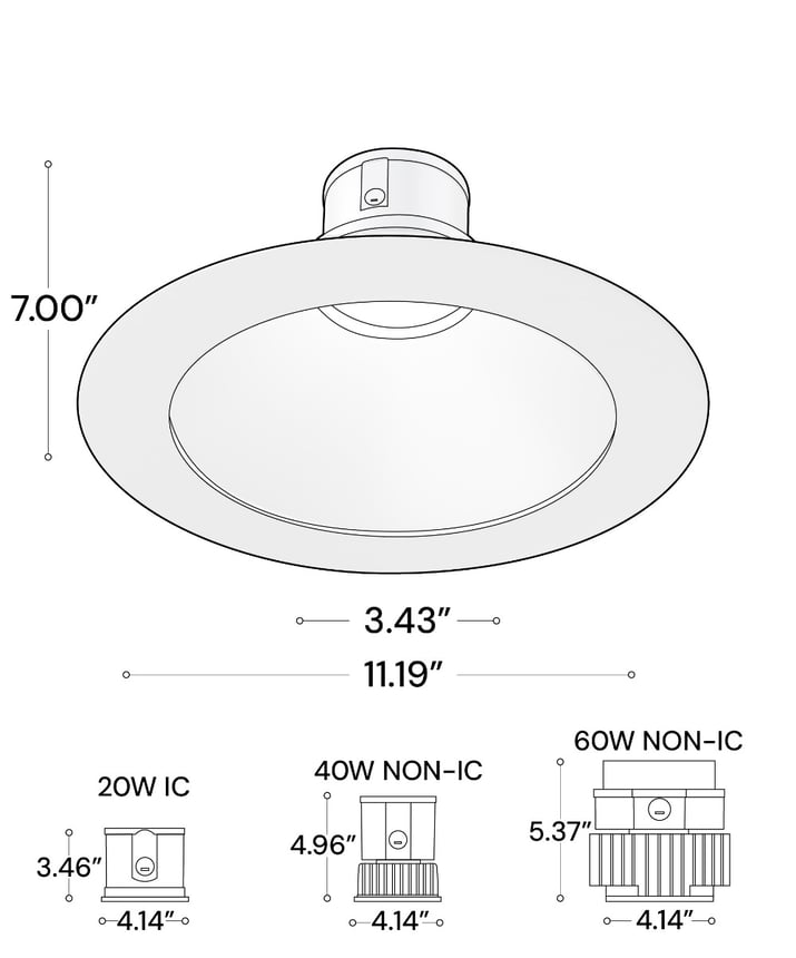 Alcon 14123-10R Round Recessed Light shown in a Satin haze finish