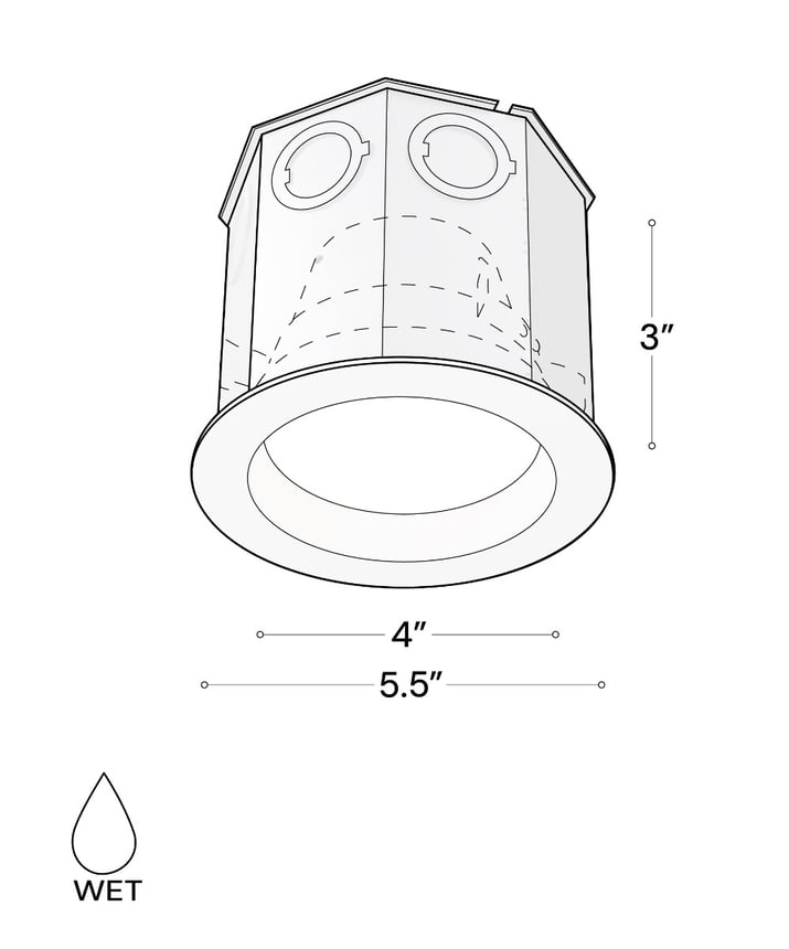 Alcon 14106-4ND Round Dim-to-Warm Concrete Ceiling Recessed Downlight shown in a White finish