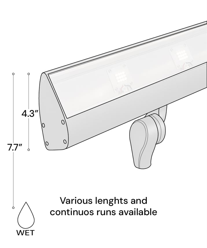 Outdoor Architectural LED Commercial Sign Light 31022 shown in options of Aged Bronze, Black, or White finishes.