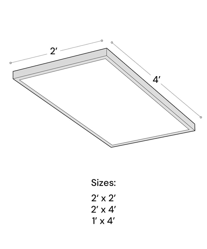 Alcon 14001-S Black Surface-Mounted Back-Lit LED Panel Light shown in a Black finish