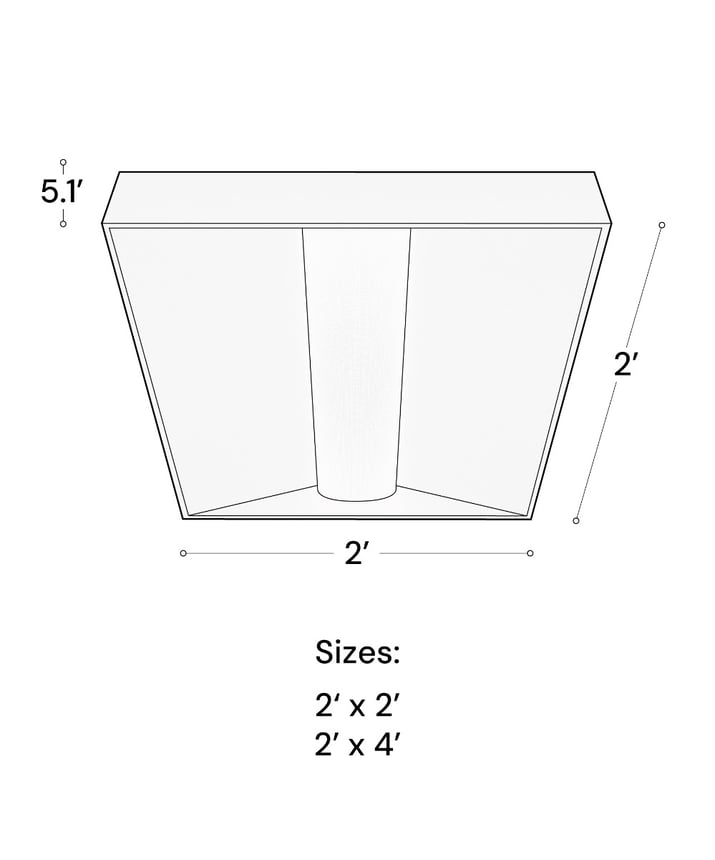 Alcon 24000-S Surface-Mount Perforated Metal Center-Basket LED Troffer Ceiling Light shown in a White finish