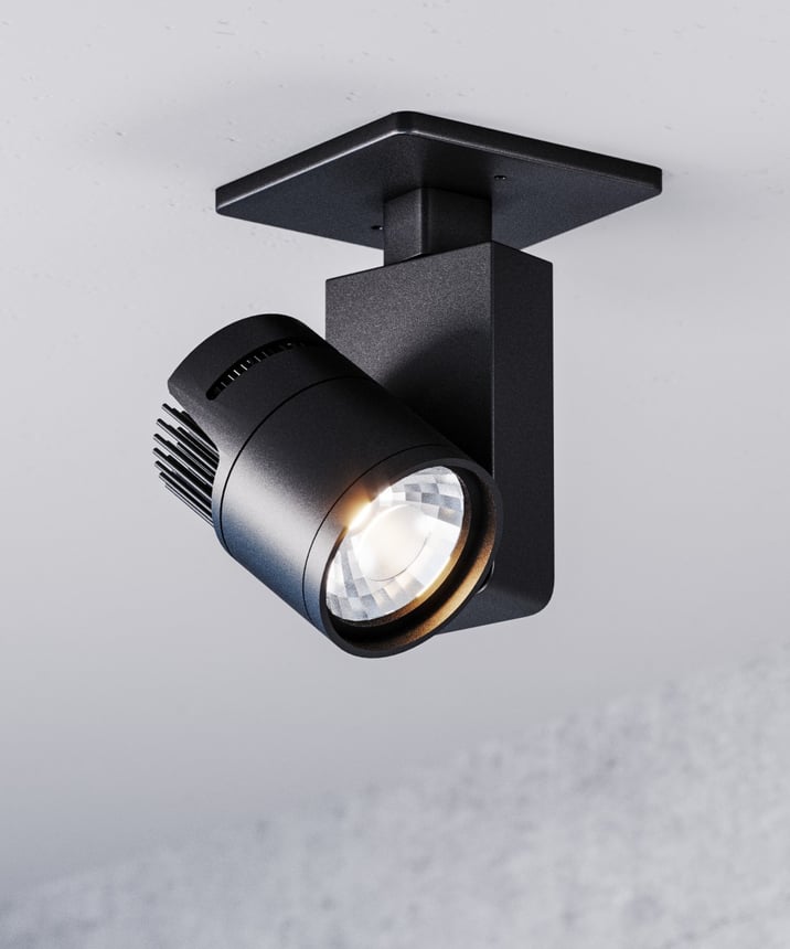 Alcon 13127-MD-MPS 3.6-Inch Architectural LED Monopoint Spot Light Square shown in a white finish.