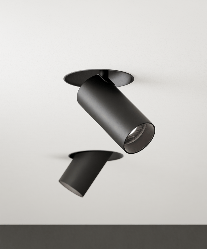 Alcon 14121-PL Recessed Pull Down Light shown in a Black finish 