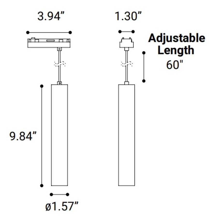 Adjustable Suspended Cylinder Light Modular Track Component