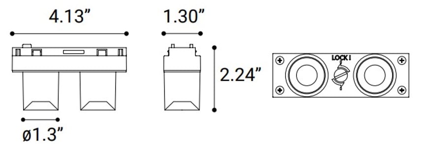 60º Dual-Head Downlight Modular Track Component