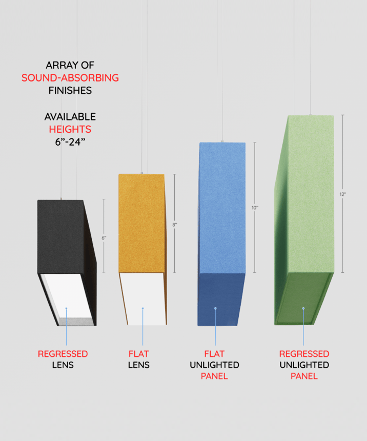 Alcon 12101-20-P-6 acoustic pendant light shown with cobalt finish and regressed lens