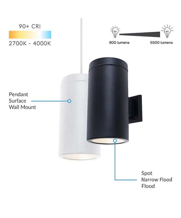 6-Inch LED Cylinder Wall Light