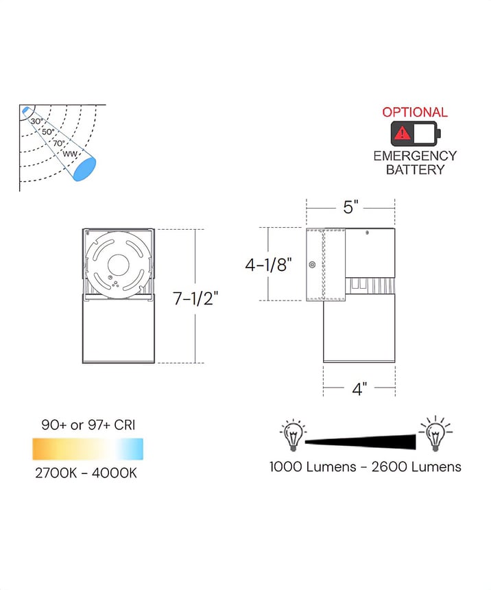 4-Inch LED Cylinder Wall Light