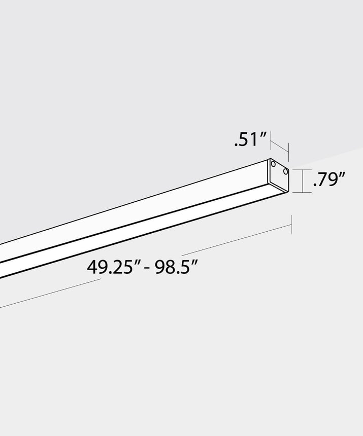 The 12108 architectural strip light, shown in a white finish with a flush trimless lens.