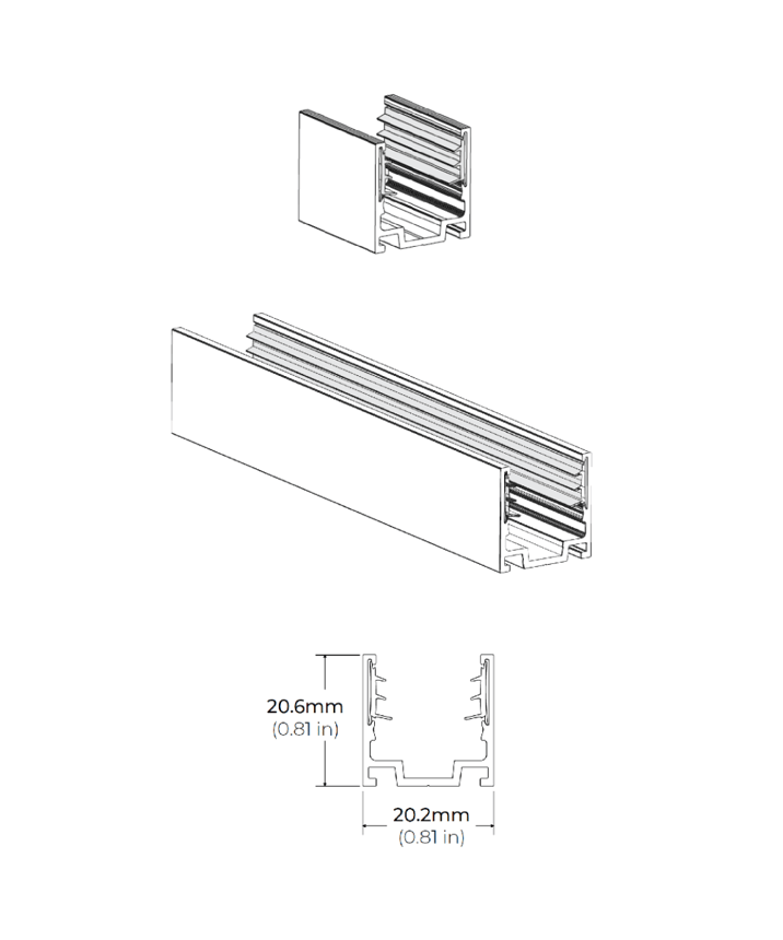 Rigid Surface-Mounted LED Aluminum Mounting Channel