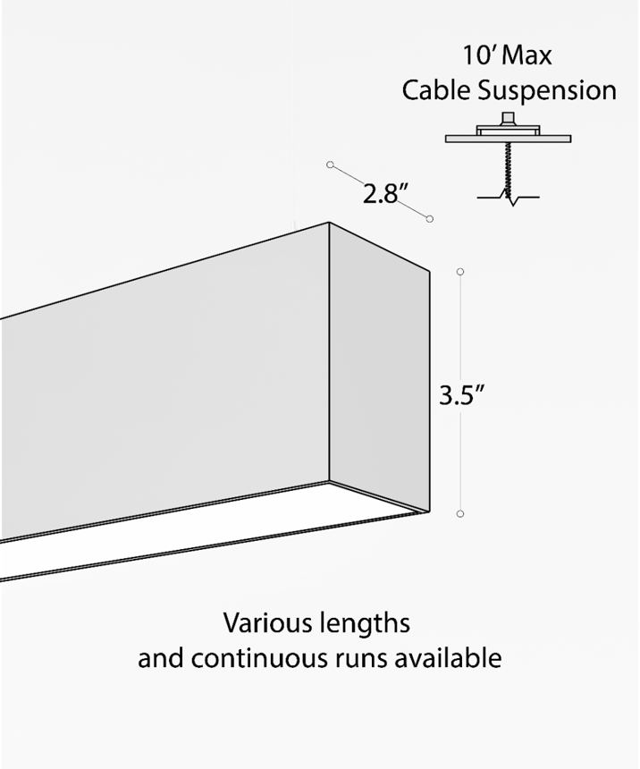 12180 3-inch color temperature/directional switch LED pendant light with black finish and flush, frosted acrylic lens.