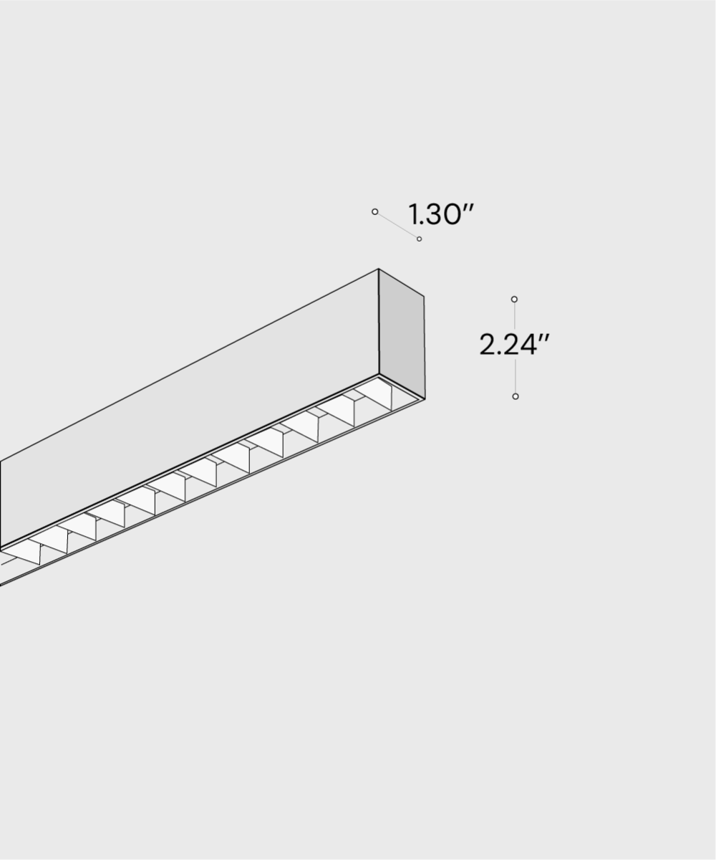 12100-12-W-L linear LED wall light shown with black finish and louver lens