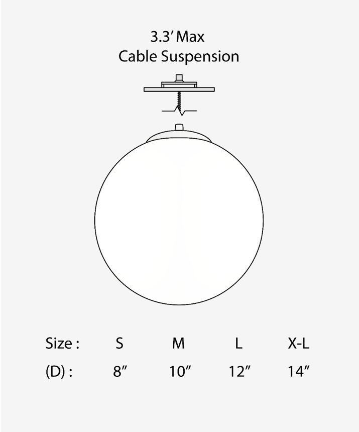 Product rendering of the 12213 glass globe pendant light by Alcon Lighting