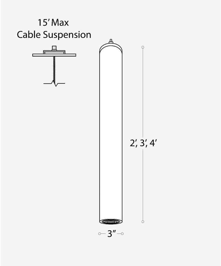 Vertical Tube LED Cylinder Pendant Light
