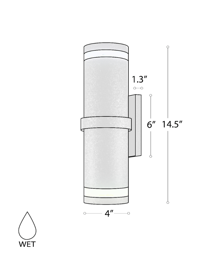 Alcon 11228 RGBW Color tunable wall light shown in a black finish.