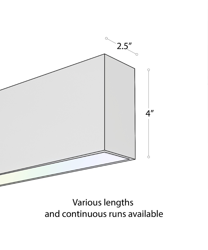 Alcon 12100-20-S RGBW Color tunable linear surface light shown in a black finish.