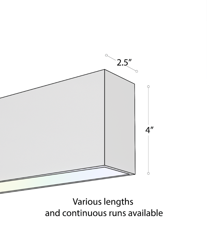 Alcon 12100-20-W RGBW Color tunable linear wall light shown in a black finish.
