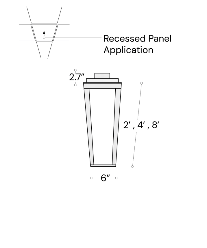 Alcon Lighting 14054-R-6 LED 
6 inch wide recessed troffer panel light with a white finish.
