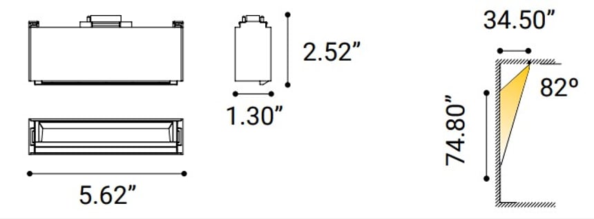 Wall Wash Linear Light Modular Track Component