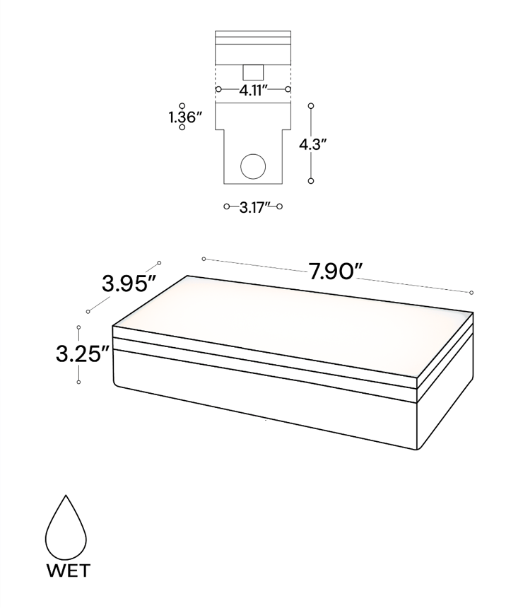 Rectangular RGB LED Brick Drive-Over Well Light