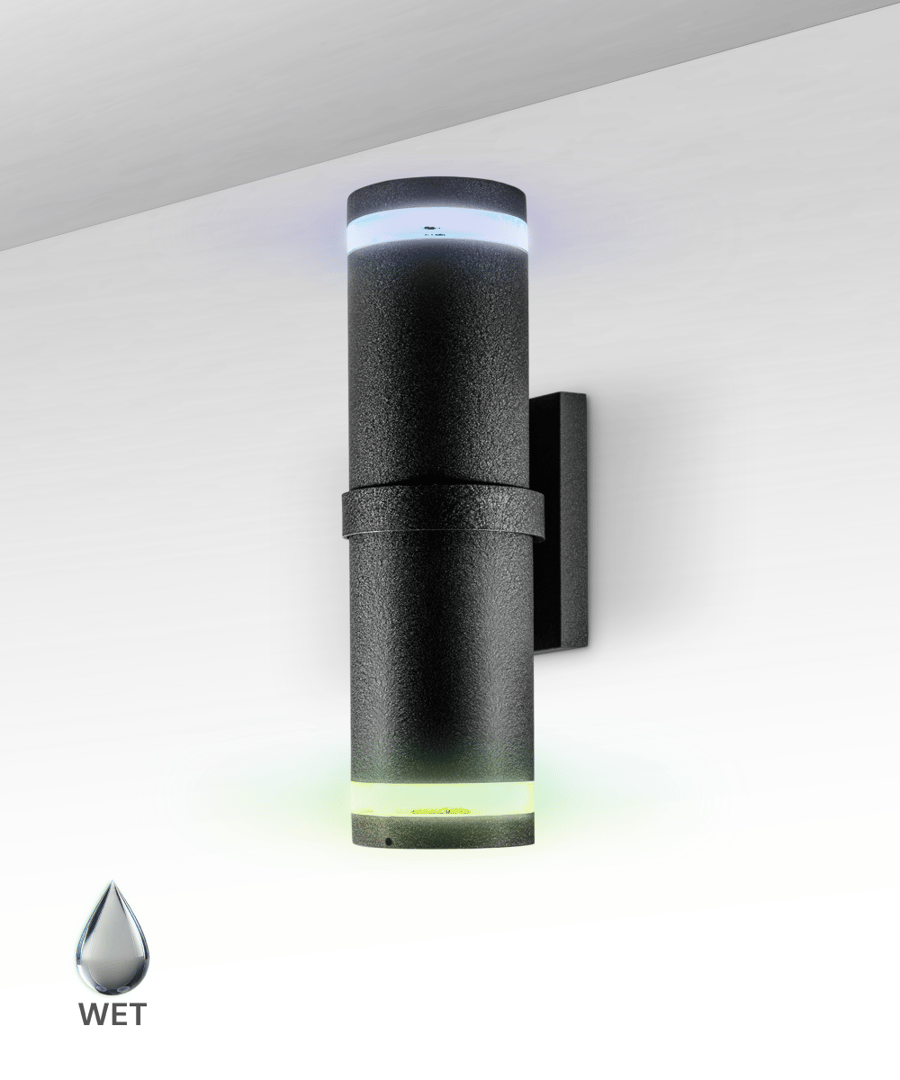 Exterior RGBW Color-Changing LED Cylinder Wall Light