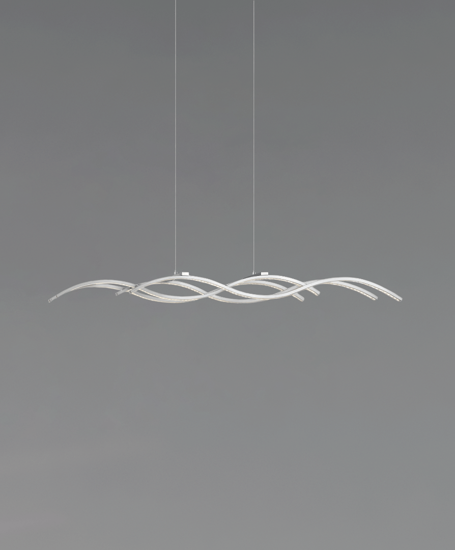 4-Foot 4-Light LED Wave Pendant Light
