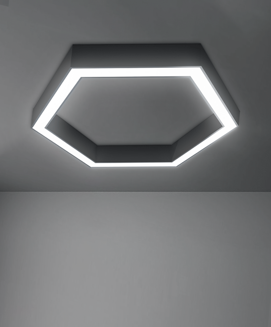2.5-Inch Hexagon LED Flush Mount Linear Ceiling Light