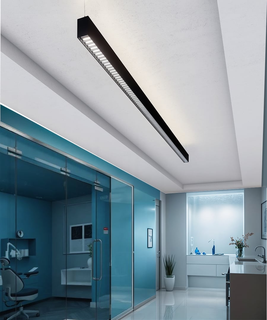 2-Inch Louver LED Linear Pendant Light