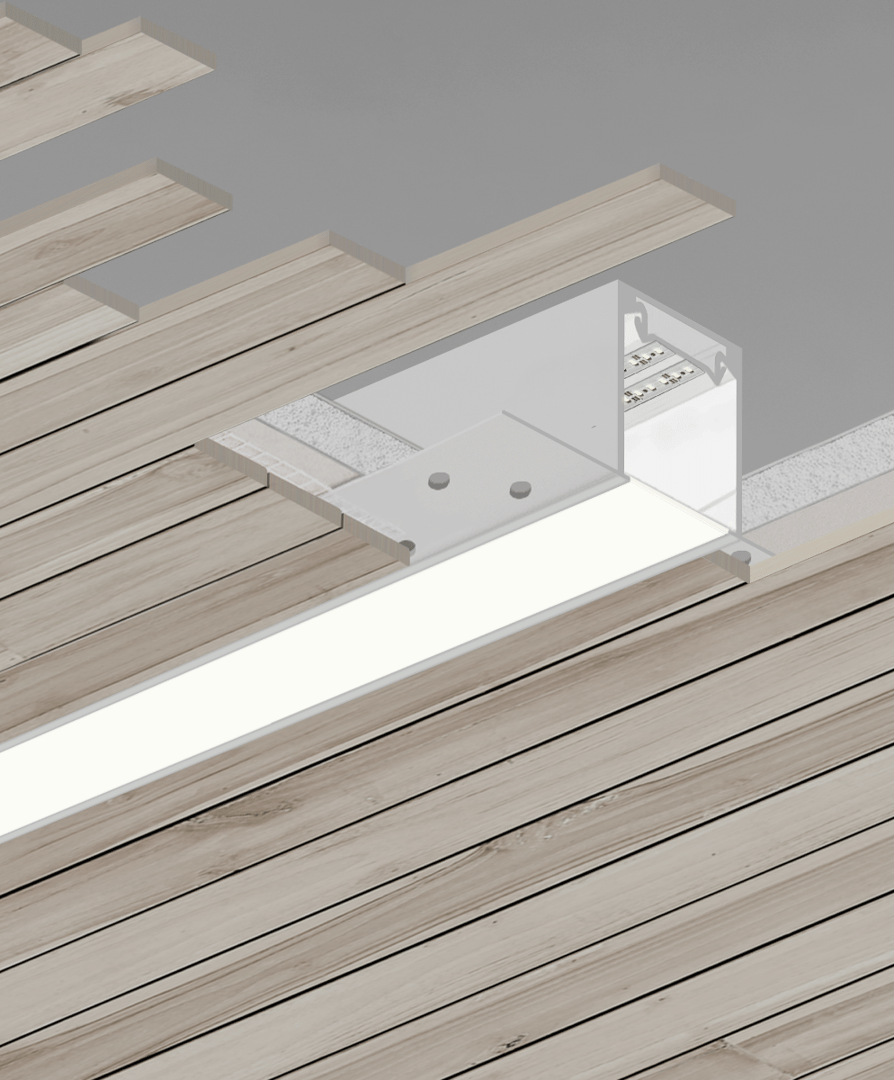 3-Inch Trimless Linear LED Recessed Light for Wood Ceilings
