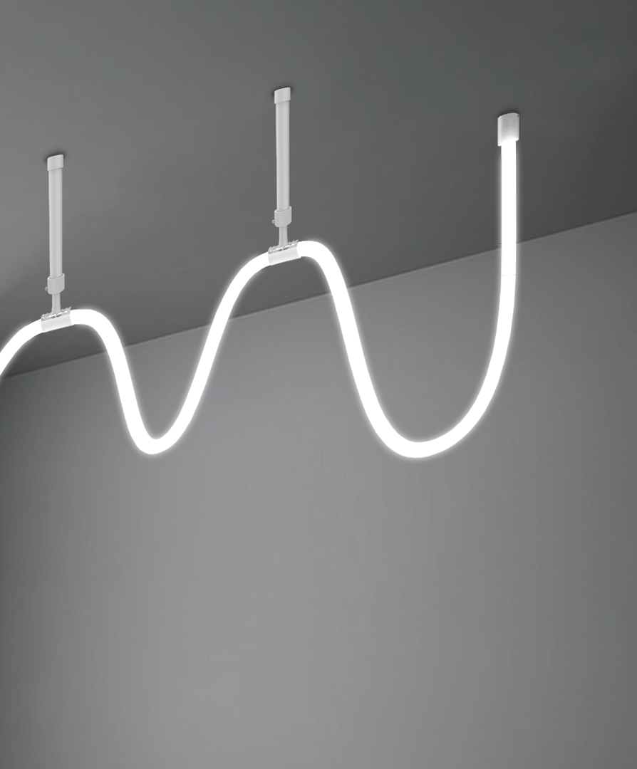 Flexible 360° Horizontal Telescopic Pendant Mount Round Strip LED Light