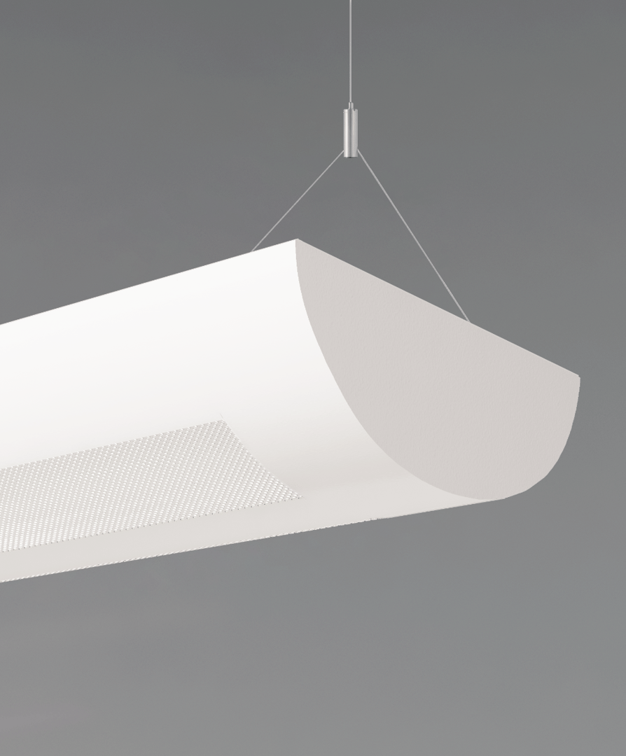 Perforated Lens Half-Moon Linear Suspension Light