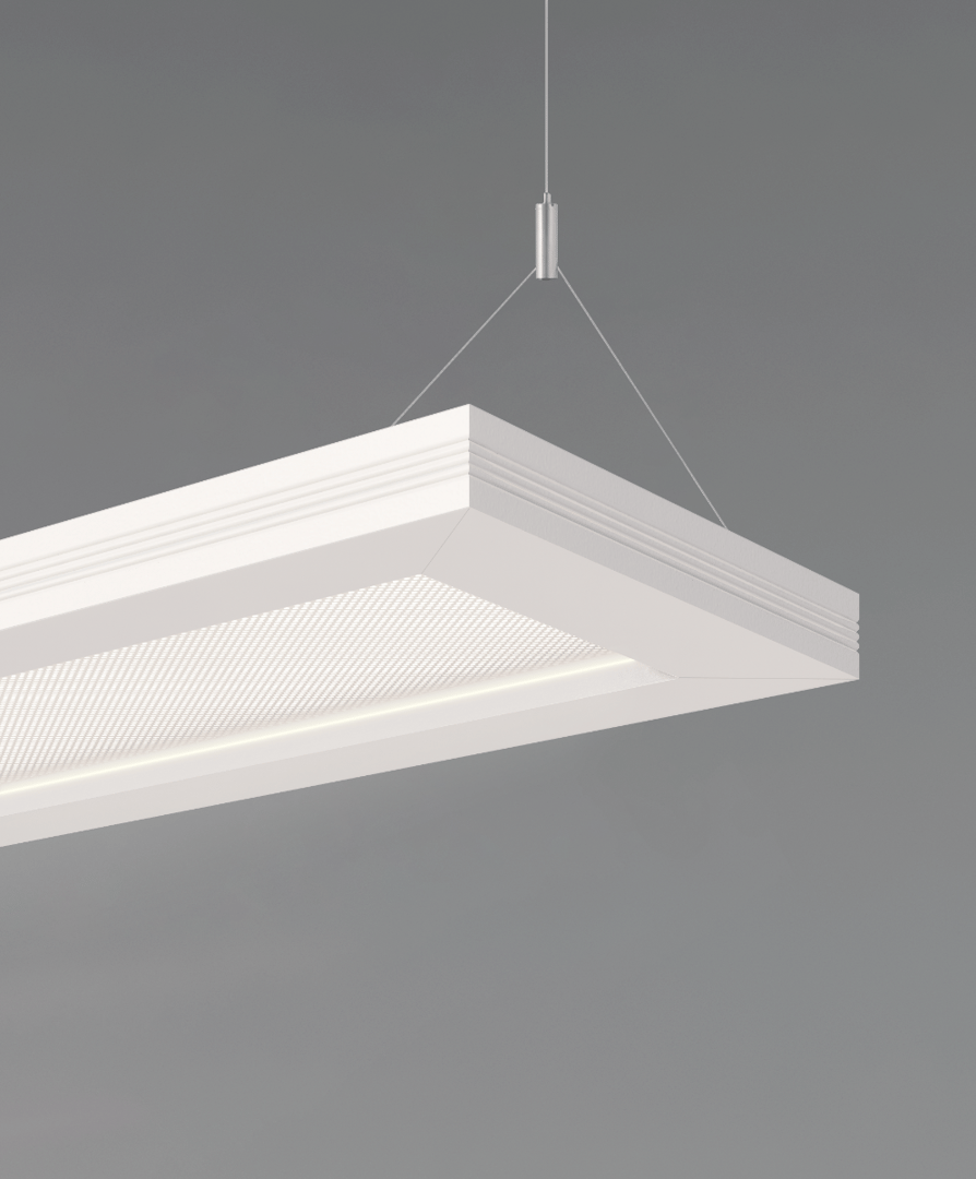 Lasered-Glass Lens LED Suspended Linear Decorative Light