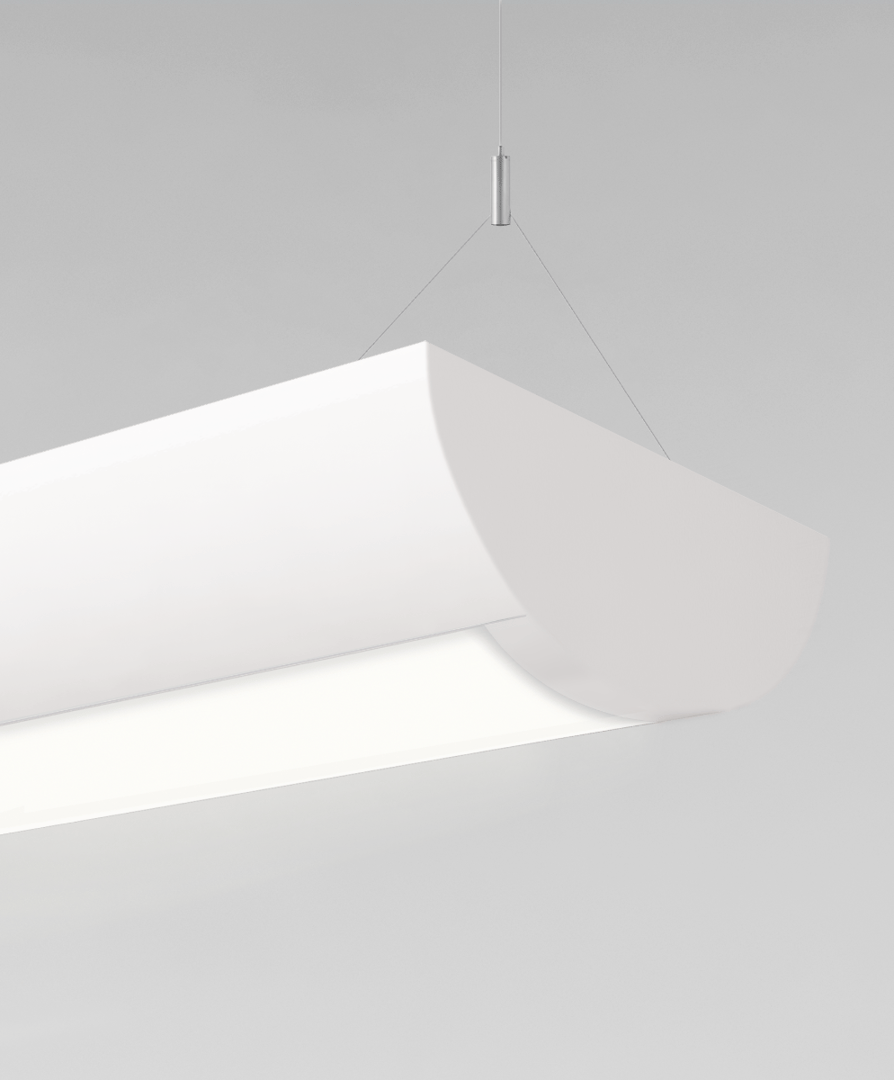 1-Row Frosted Lens Half-Moon Linear Suspension Light