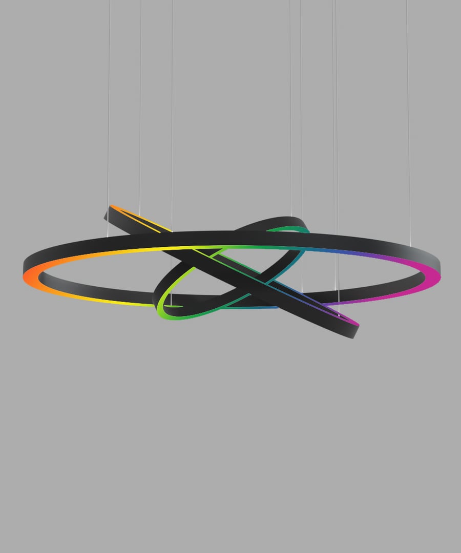 3-Ring RGBW Color-Changing LED Uplight and Downlight Chandelier