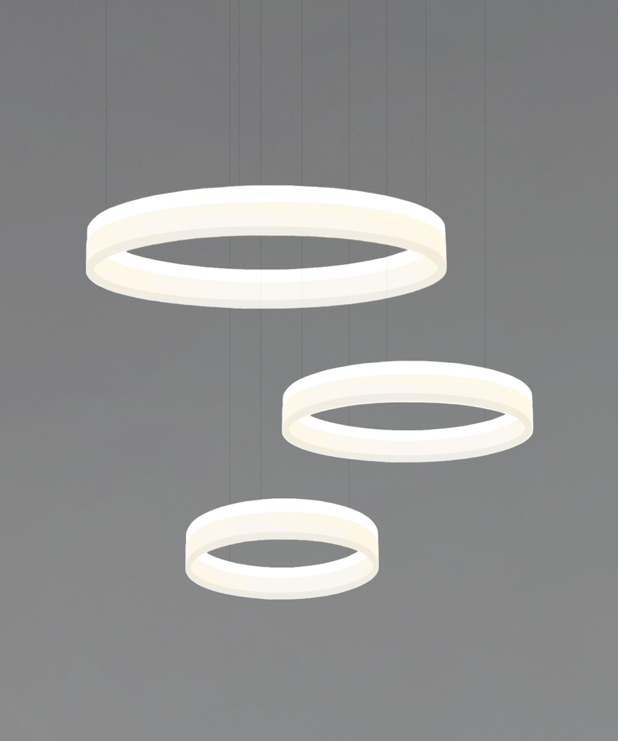 3-Tier Architectural Ring Suspension Chandelier