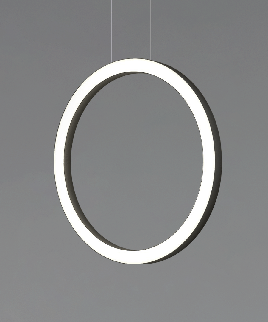 Vertical Large Round Chandelier Slim LED Ring Pendant Light