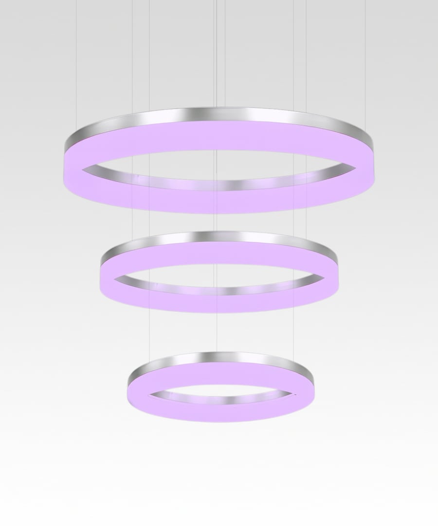 3-Tier RGBW Color-Changing LED Ring Chandelier Pendant Downlight