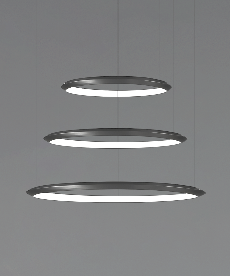 3-Tier Suspended Architectural LED Ring Chandelier