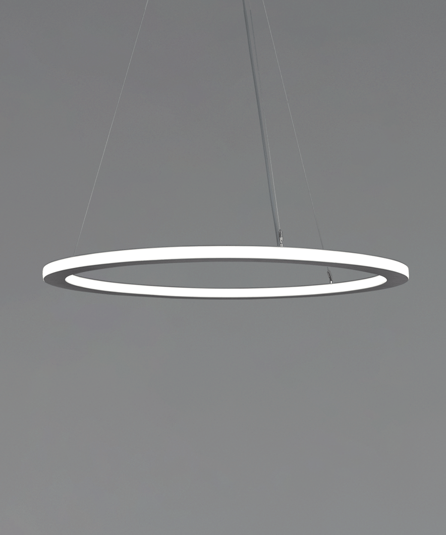 1-Tier Architectural Pendant Inner/Outer LED Ring Chandelier