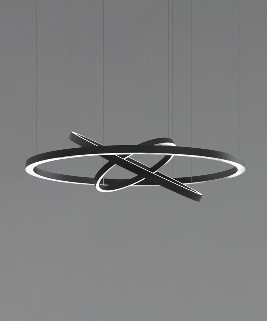 3-Ring Round Chandelier LED Ring Pendant Up and Down Light
