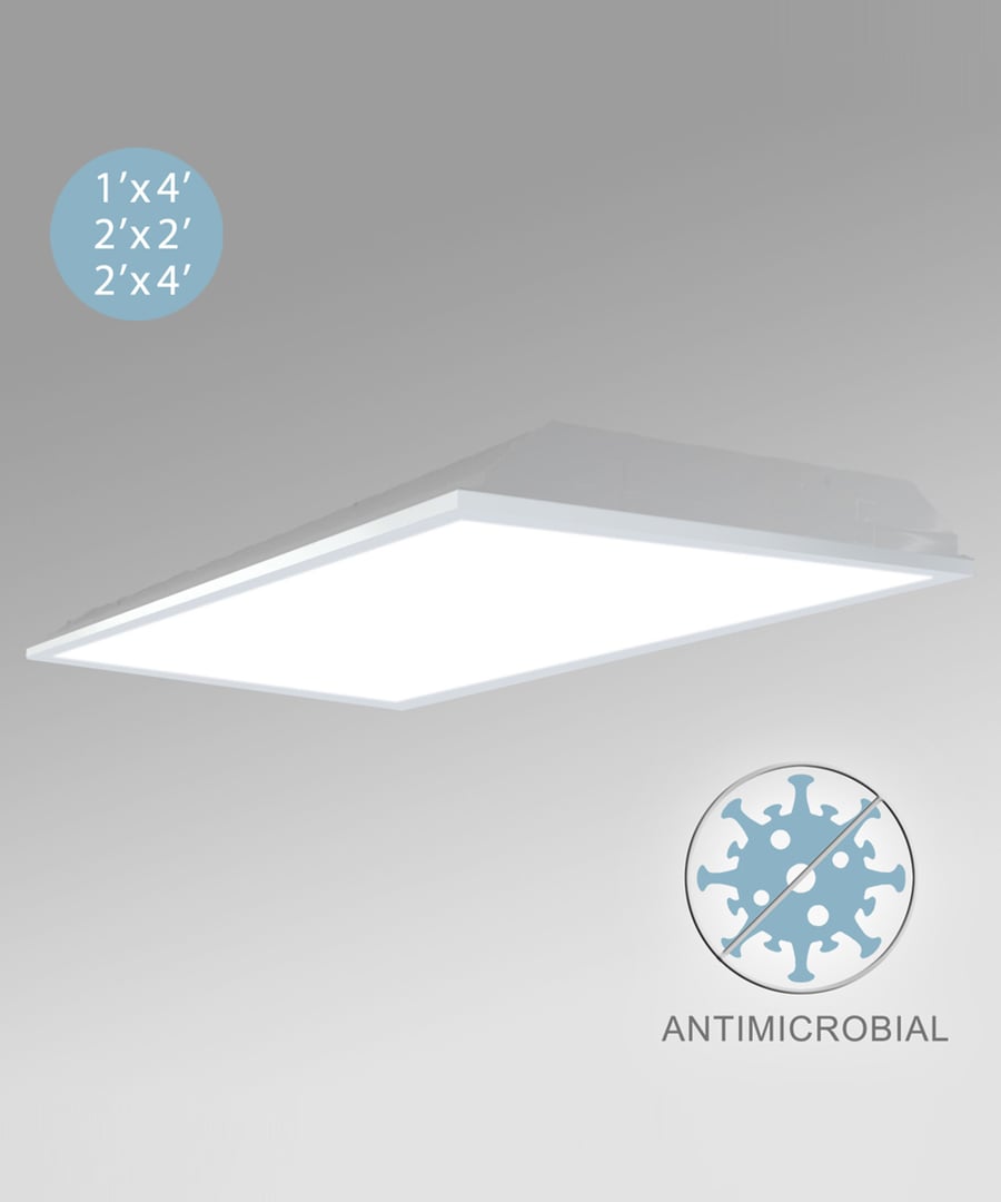 Antimicrobial Low-Profile Acrylic Lens LED Troffer Light