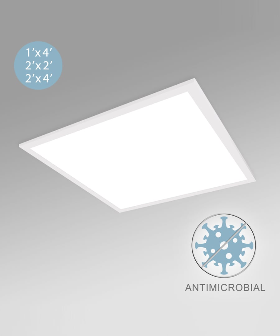 CCT and Wattage Selectable Antimicrobial Back-Lit LED Panel Light
