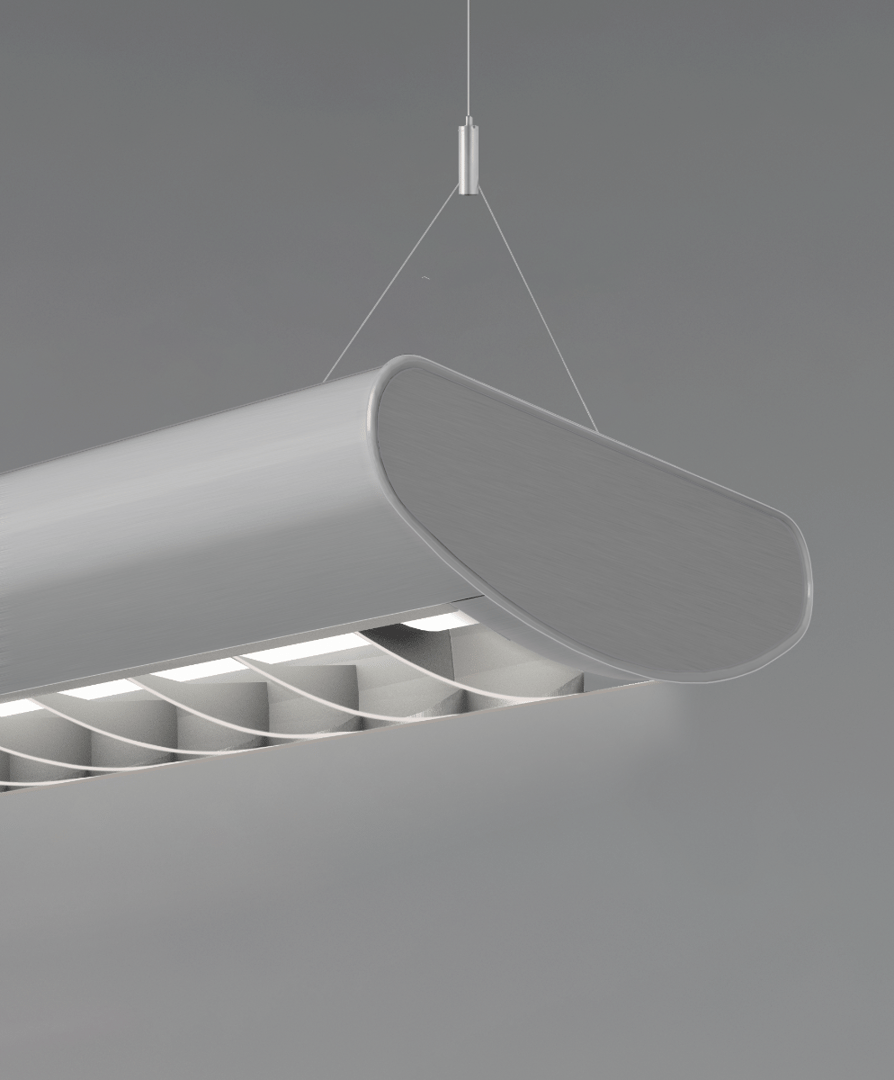 Half-Oval Parabolic Louver Lens LED Linear Suspension Light
