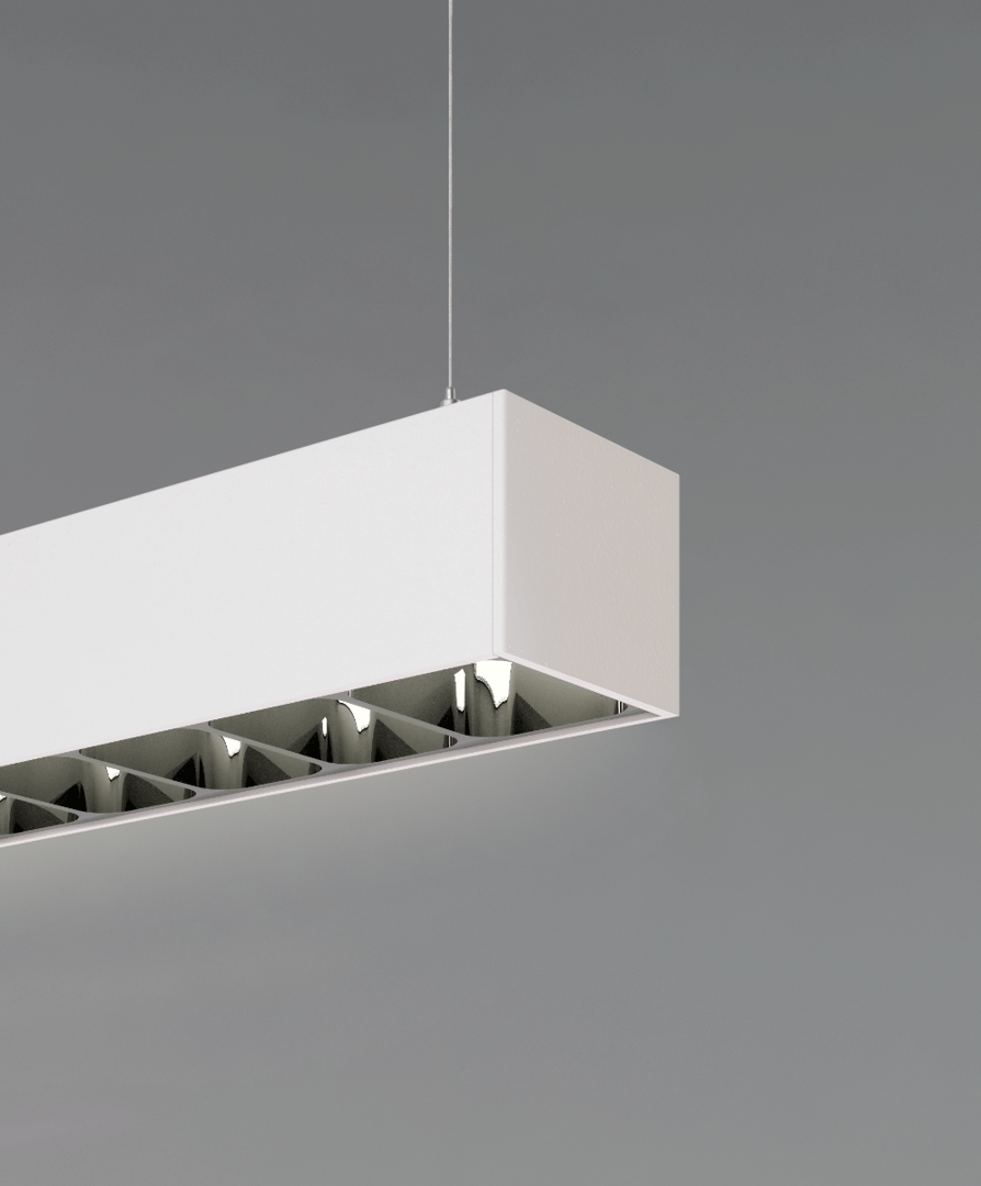 3-Inch Color Temperature Switch Louver LED Linear Suspension Light
