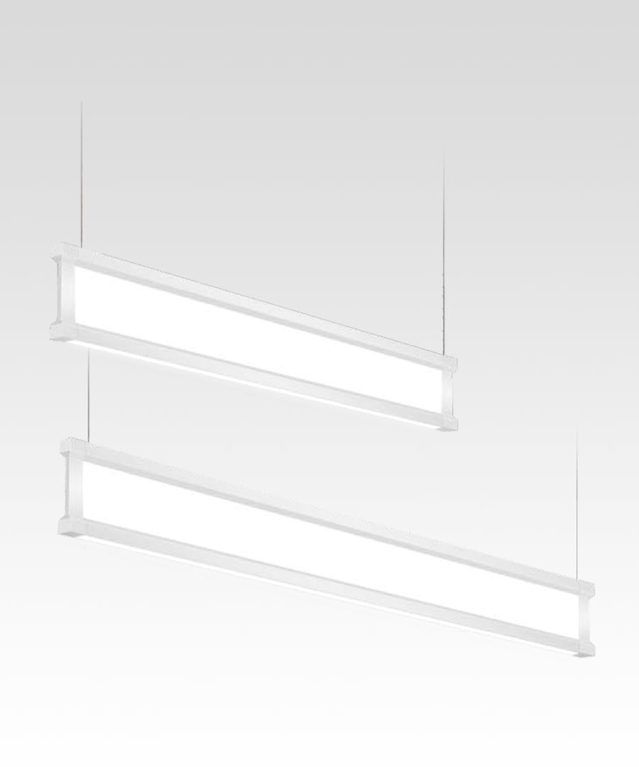 Vertical Lens LED Linear Pendant with Downlight 
