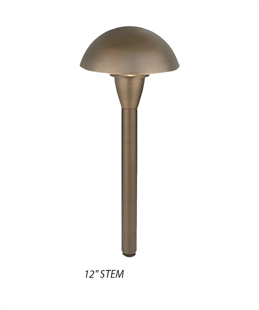 Dome Top Cast Brass LED Landscape Path Light