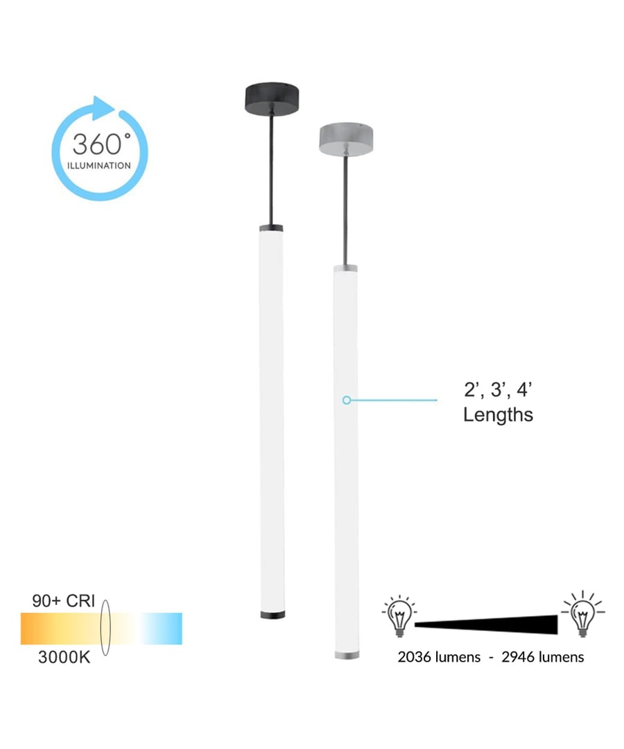 Architectural Linear LED Tube Suspension Light