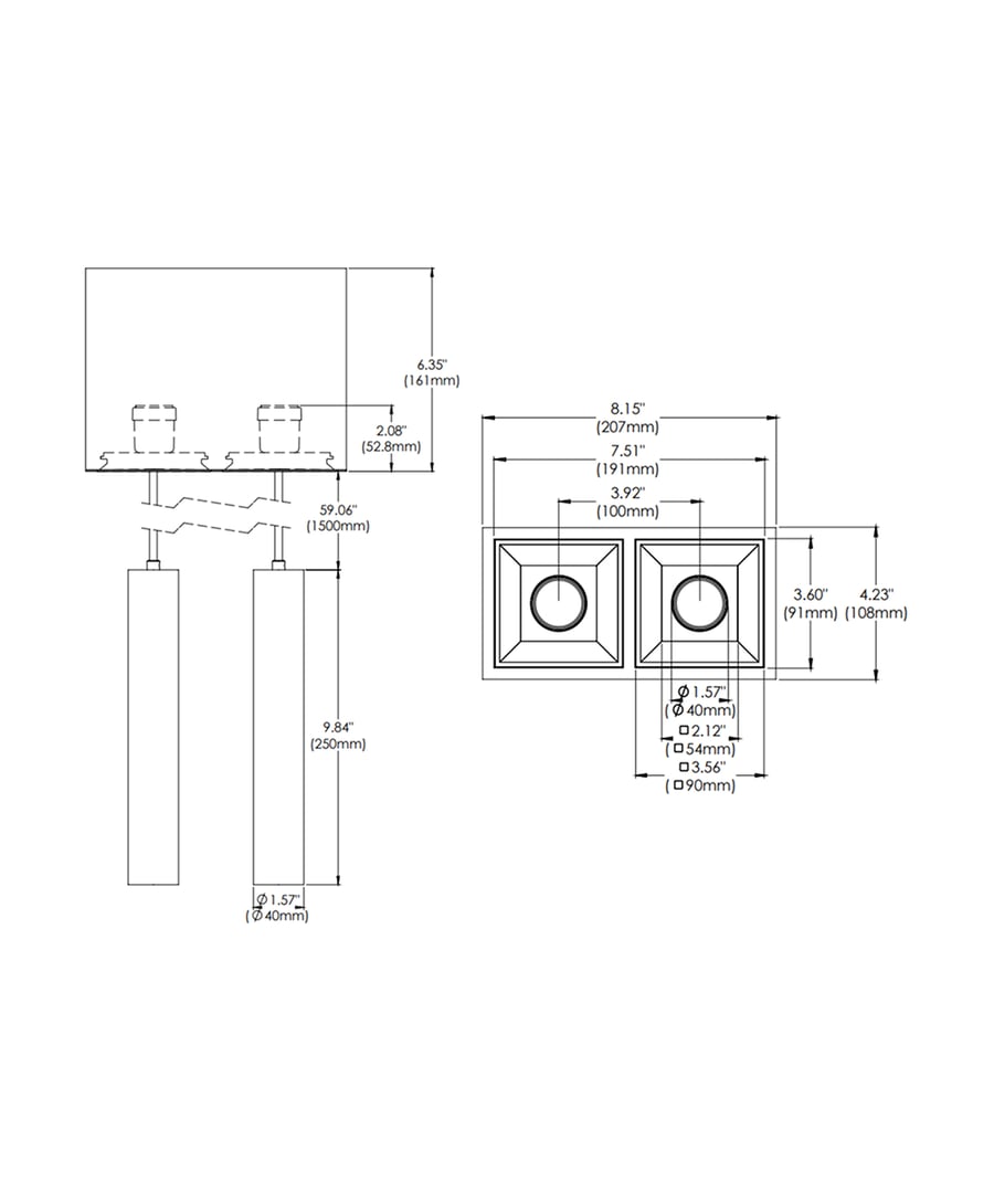 2-Head Multiple LED Suspension Light