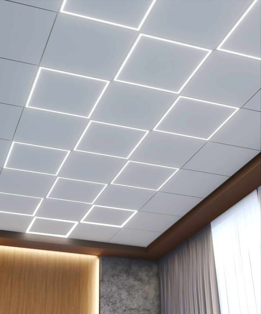 Recessed Edge-Lit LED Ceiling Tile Light | Alcon Light 14029
