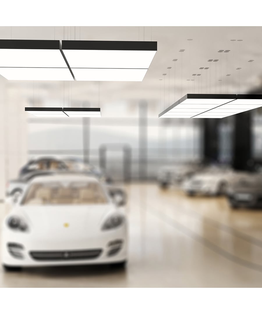 Fabric Lens LED Pendant Light Box